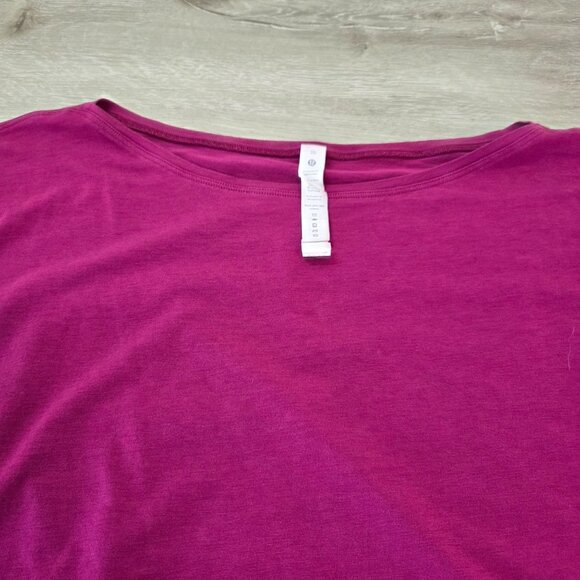 Lululemon Back in Action Short Sleeve Shirt Magenta Purple Womens Plus Size 20 - Picture 6 of 16